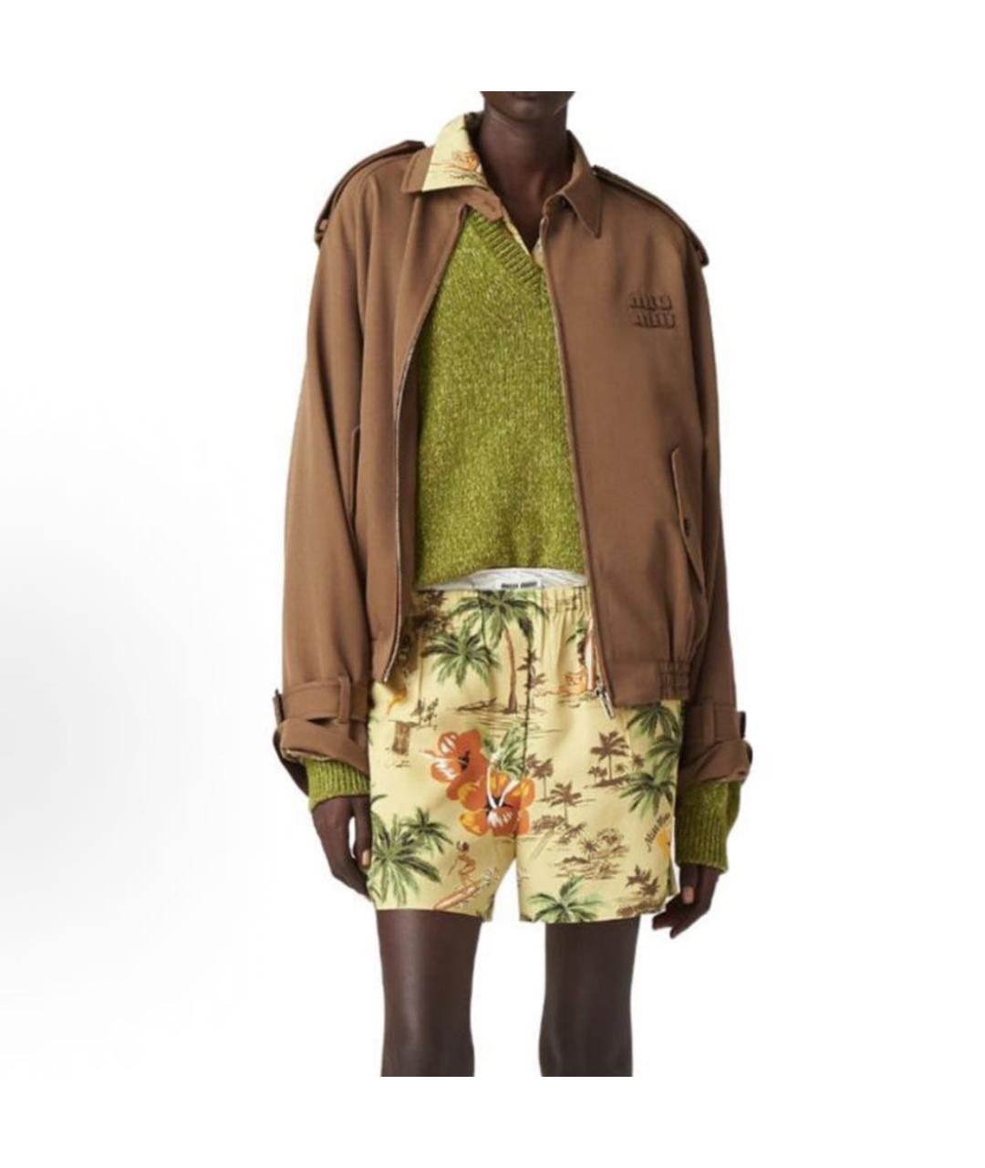 MIU MIU Коричневый хлопковый тренч/плащ, фото 4