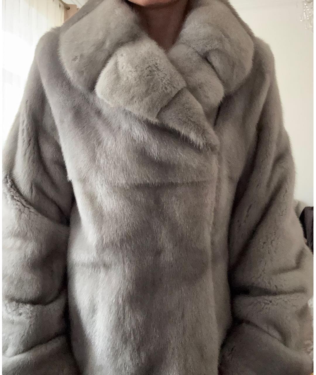 BRASCHI Серая меховая шуба, фото 7