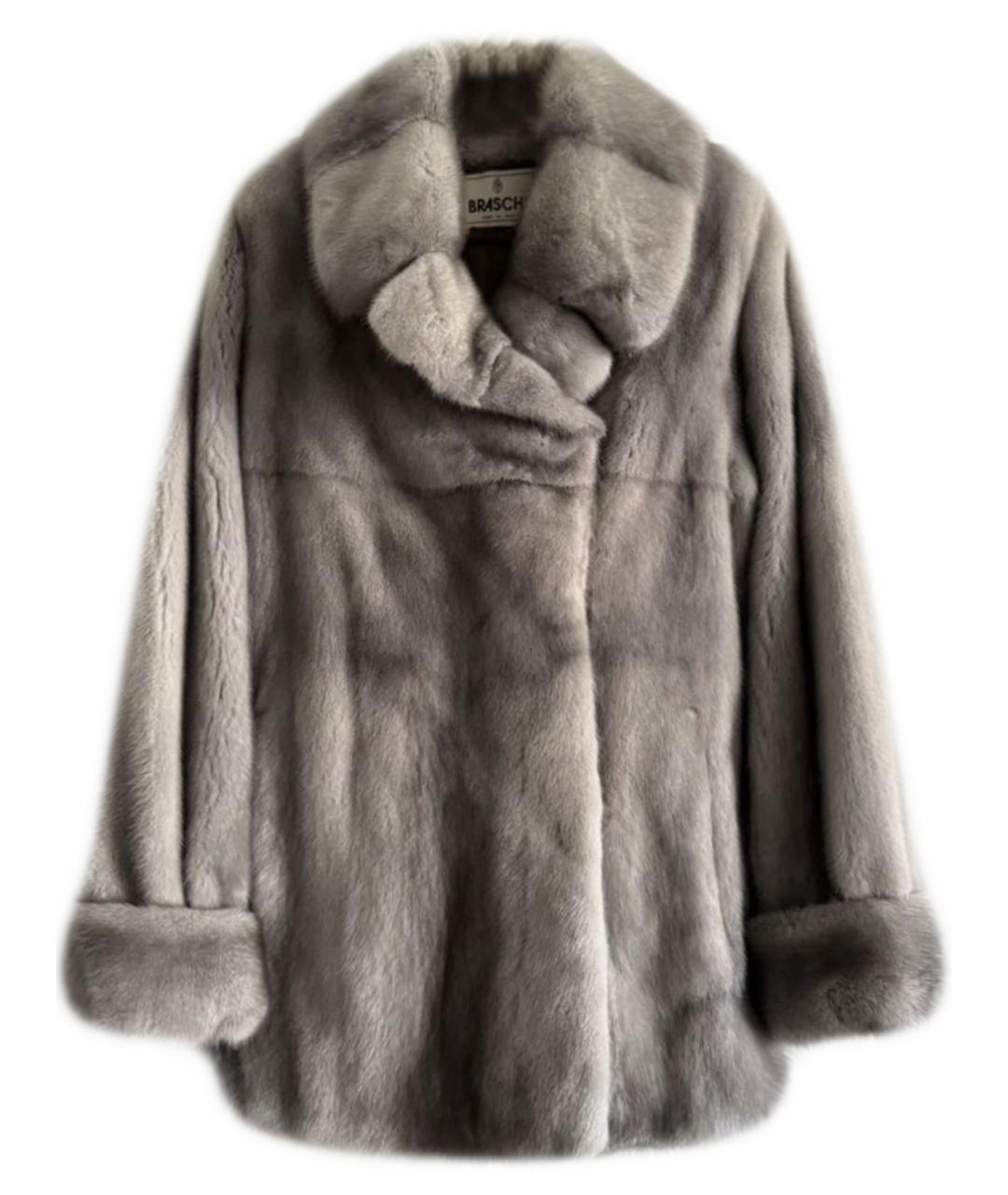BRASCHI Серая меховая шуба, фото 1