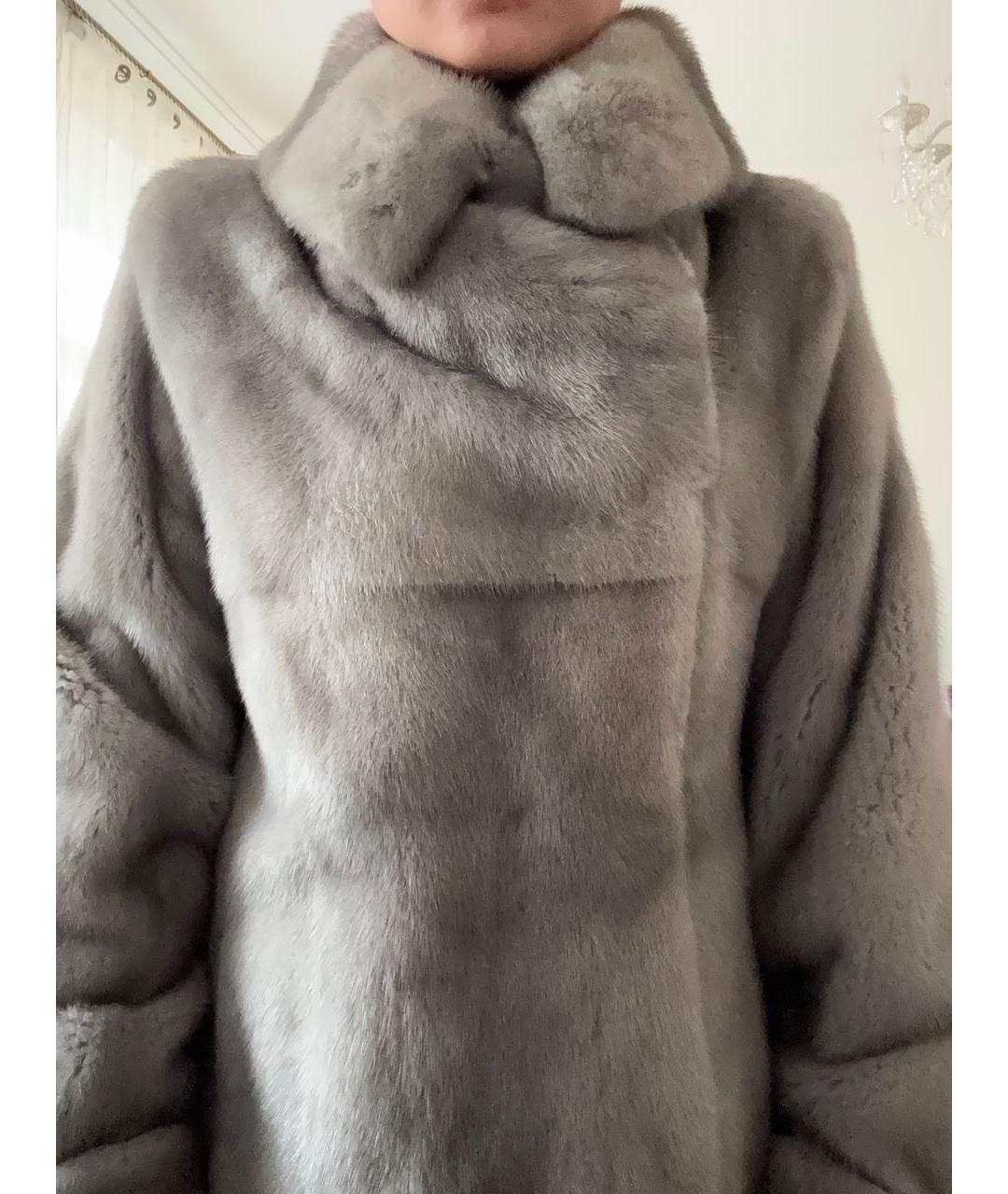 BRASCHI Серая меховая шуба, фото 4