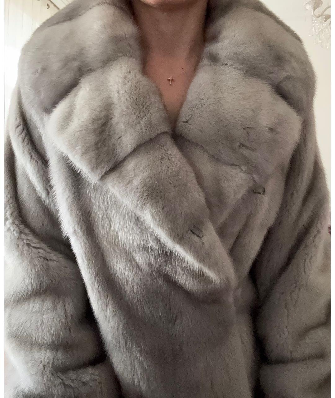 BRASCHI Серая меховая шуба, фото 8