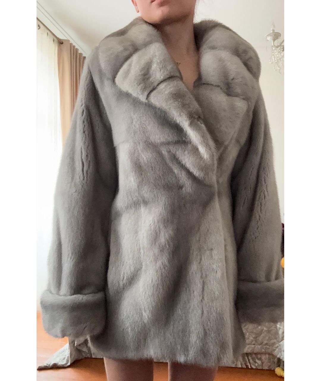 BRASCHI Серая меховая шуба, фото 3