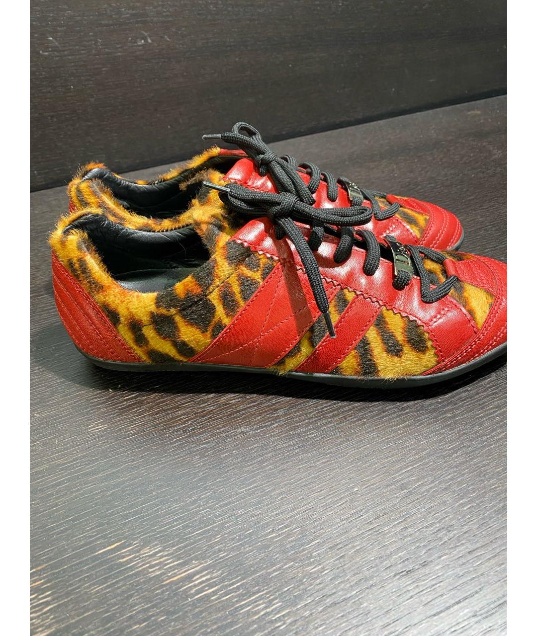 CHRISTIAN DIOR Красные кожаные кроссовки, фото 7