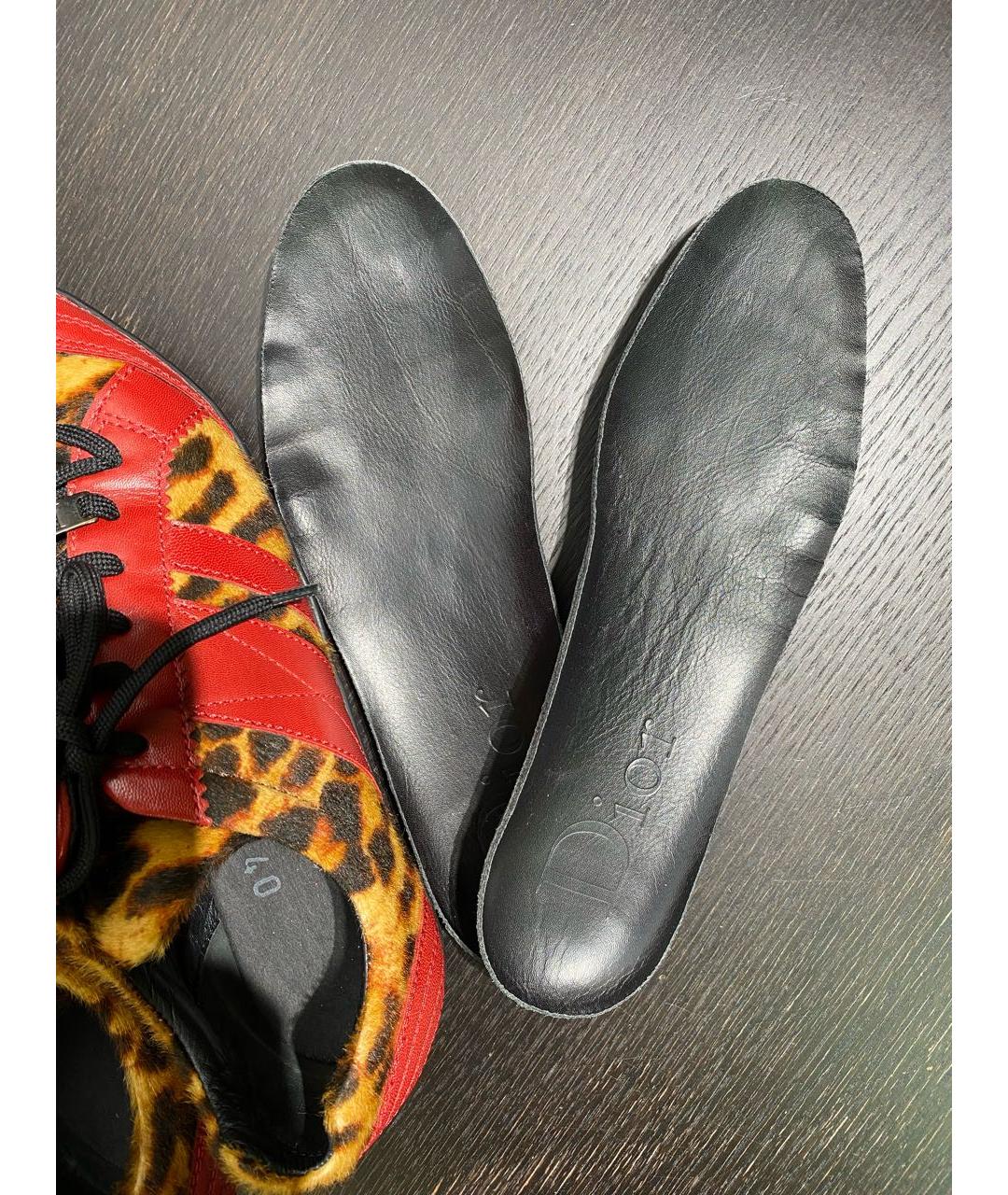 CHRISTIAN DIOR Красные кожаные кроссовки, фото 5