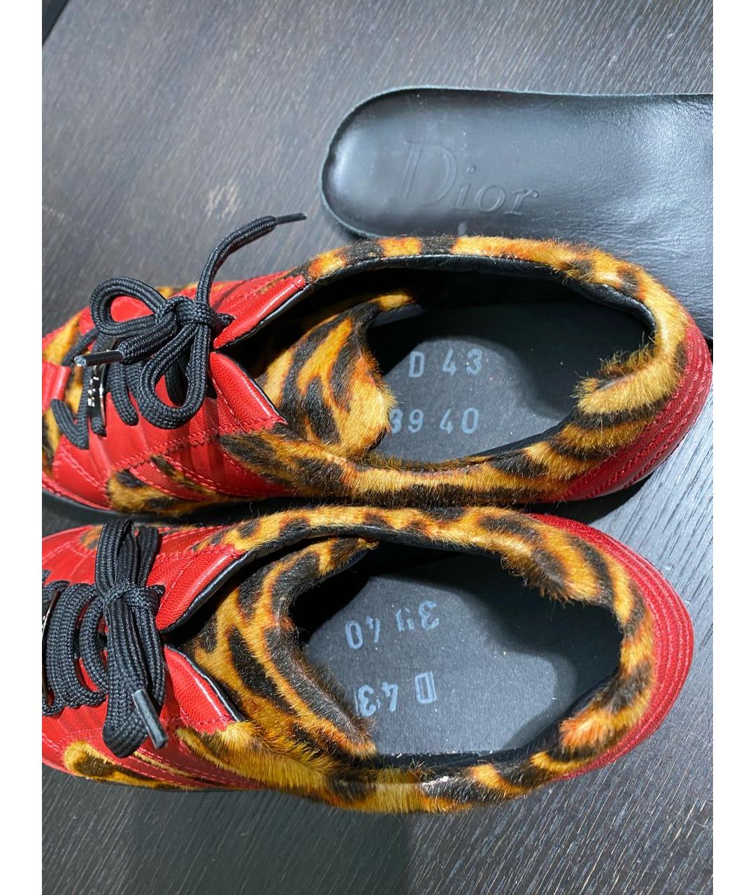 CHRISTIAN DIOR Красные кожаные кроссовки, фото 3