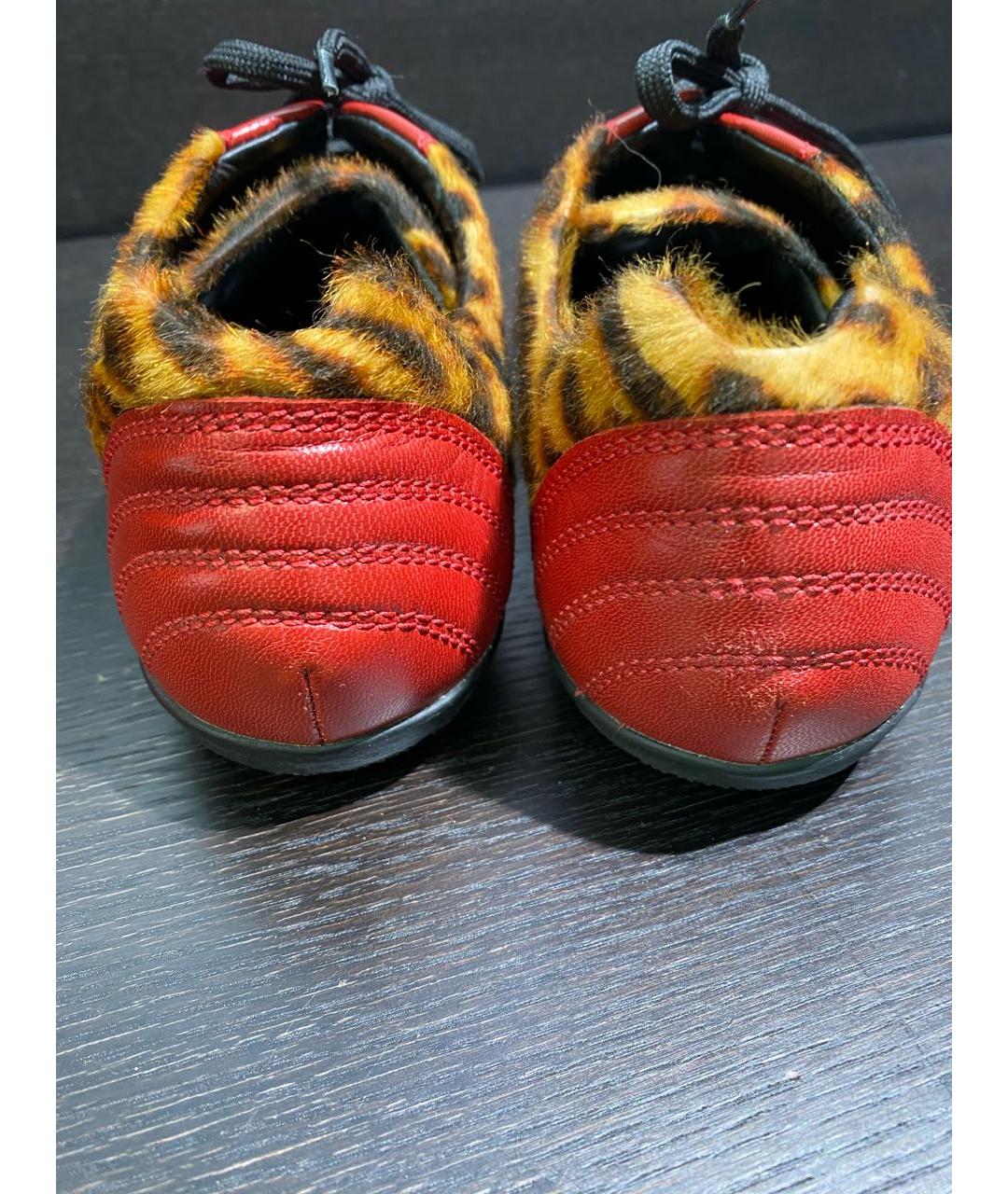 CHRISTIAN DIOR Красные кожаные кроссовки, фото 4