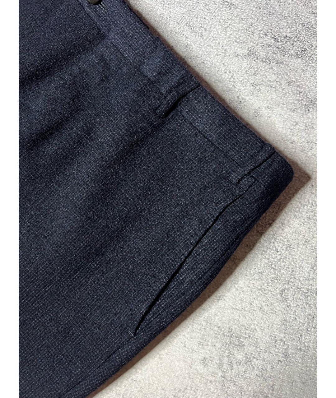 CORNELIANI Темно-синие шерстяные классические брюки, фото 4