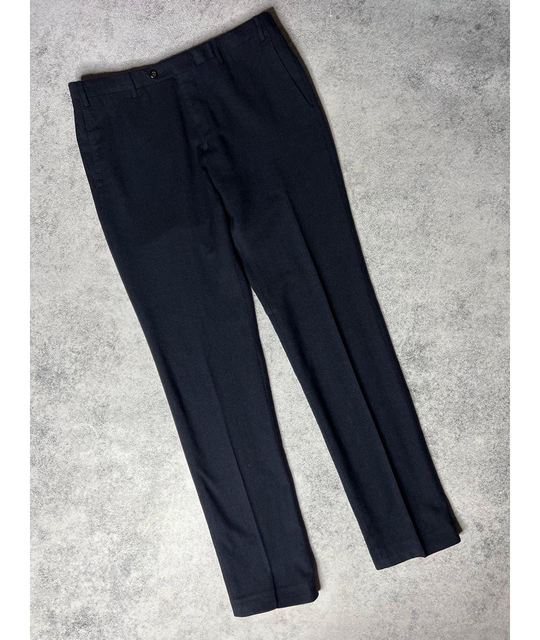 CORNELIANI Темно-синие шерстяные классические брюки, фото 9