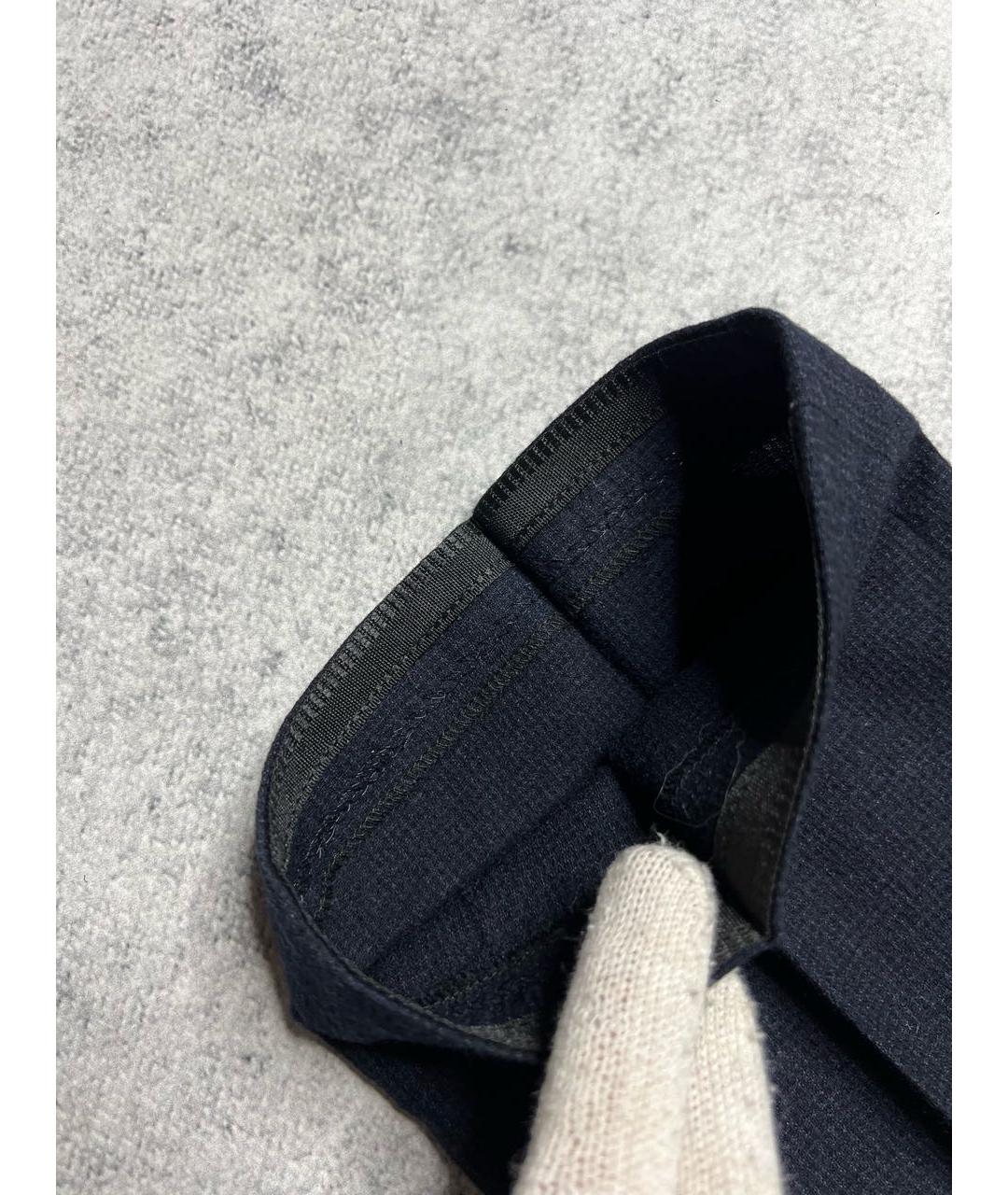 CORNELIANI Темно-синие шерстяные классические брюки, фото 8