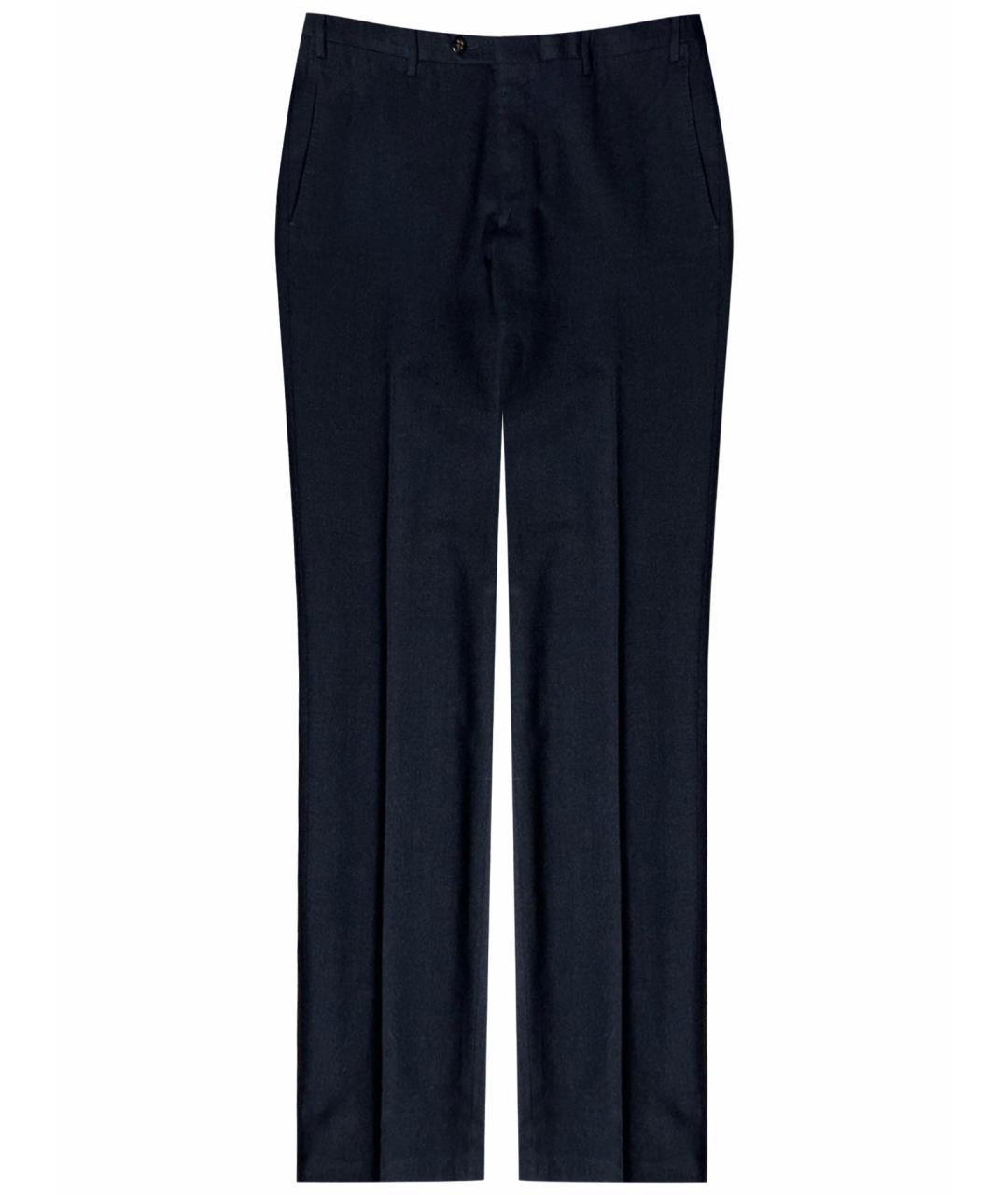 CORNELIANI Темно-синие шерстяные классические брюки, фото 1