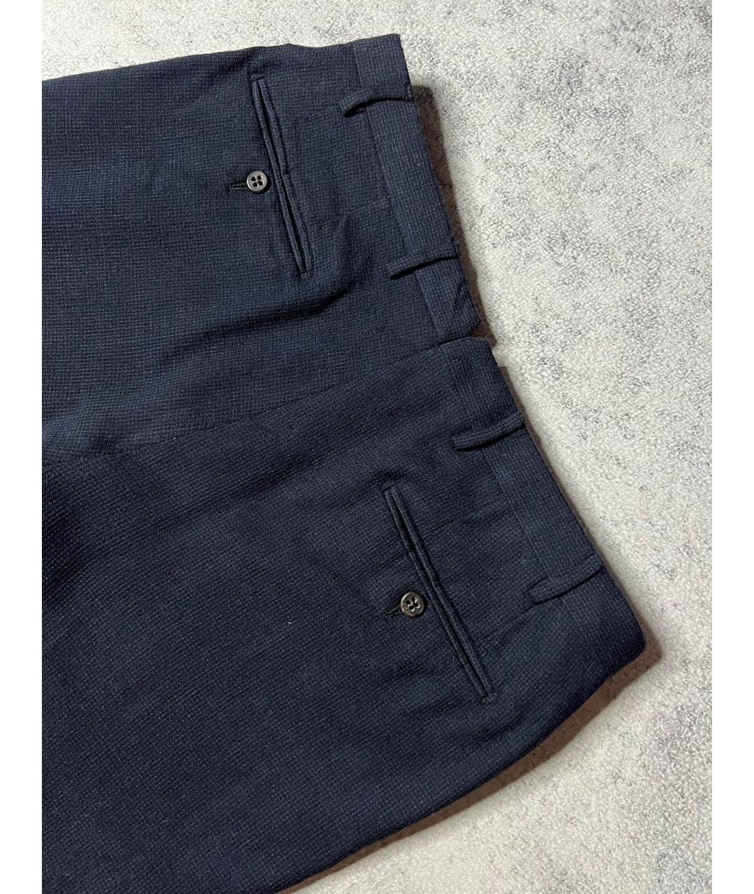 CORNELIANI Темно-синие шерстяные классические брюки, фото 7