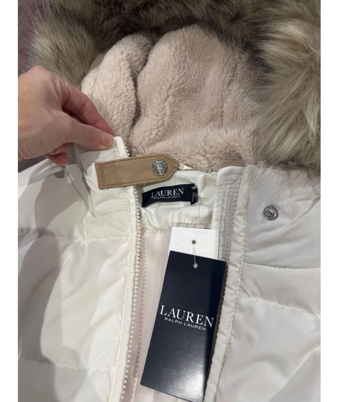 RALPH LAUREN Белый полиэстеровый пуховик, фото 4