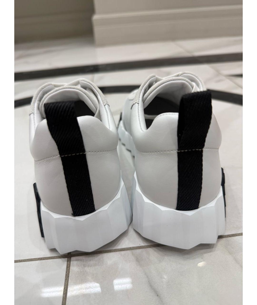 HERMES Белые кожаные кроссовки, фото 4