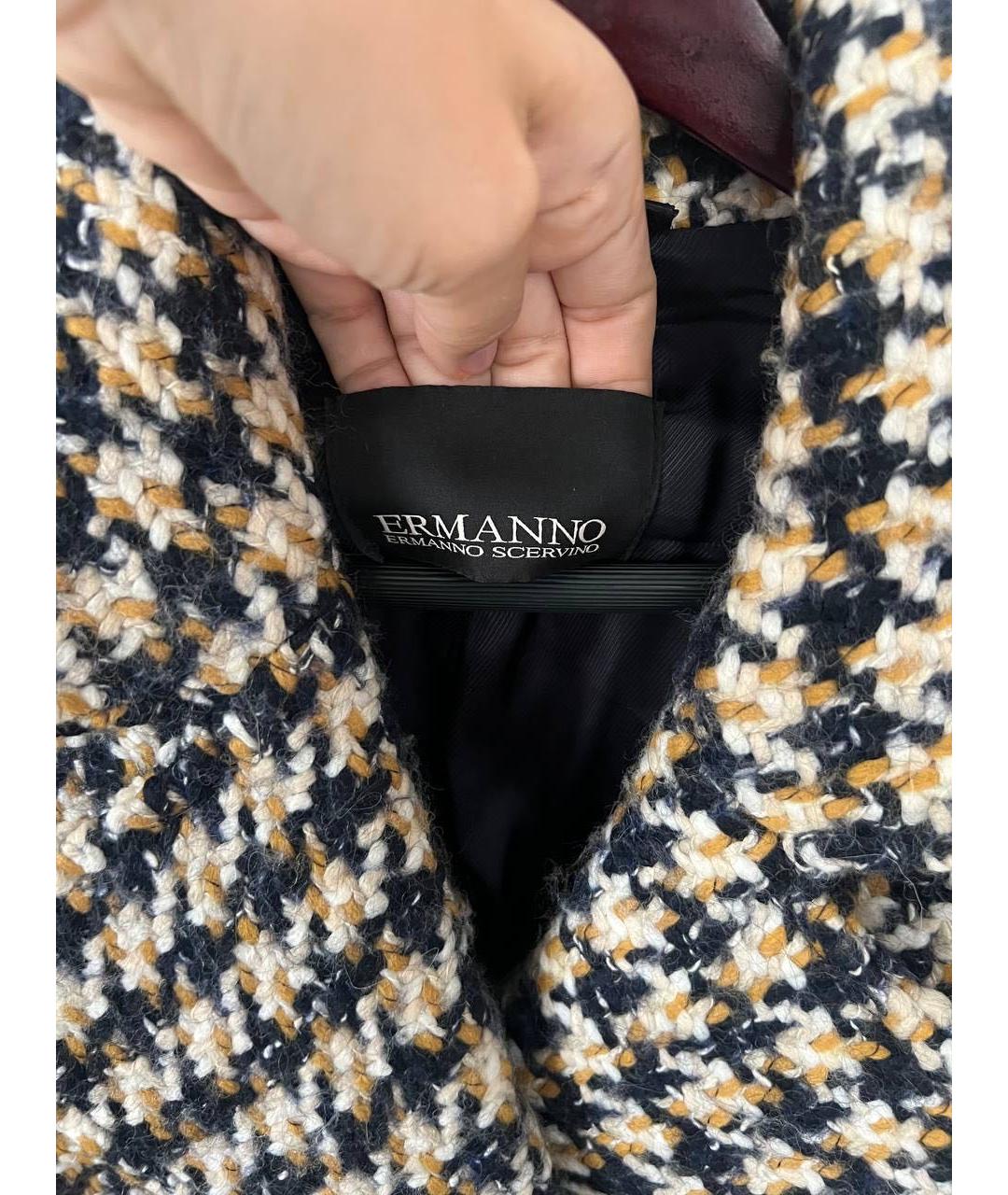 ERMANNO SCERVINO Черное шерстяное пальто, фото 3