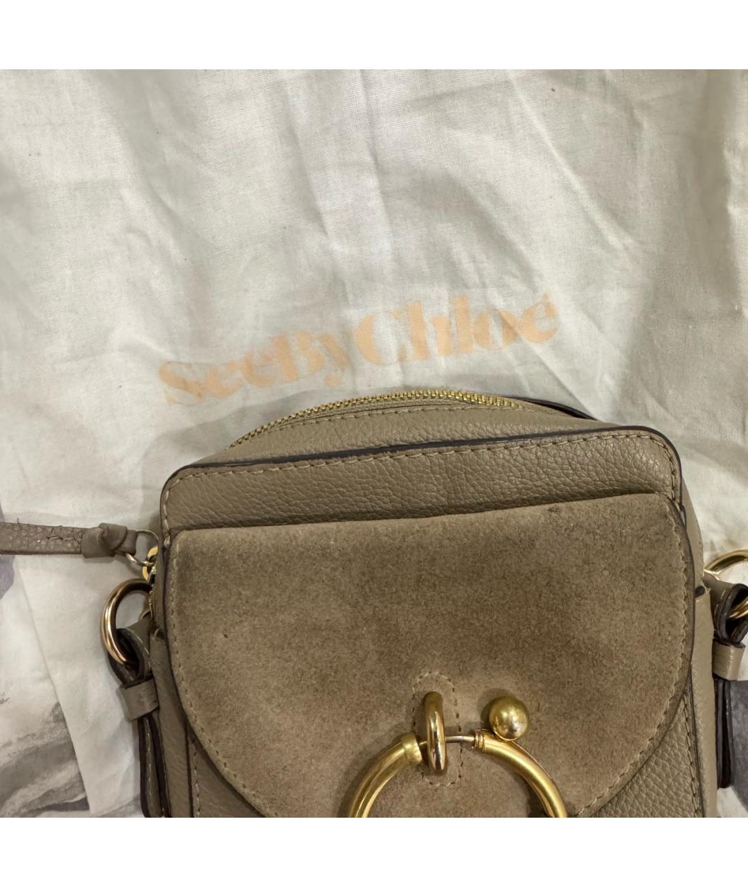 SEE BY CHLOE Бежевая замшевая сумка через плечо, фото 8