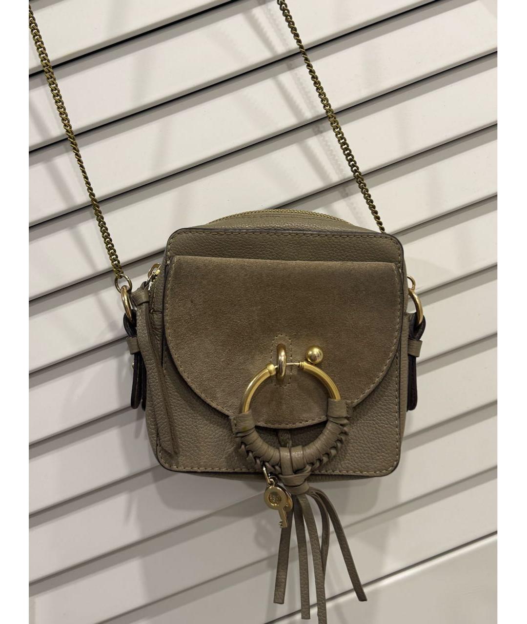 SEE BY CHLOE Бежевая замшевая сумка через плечо, фото 9