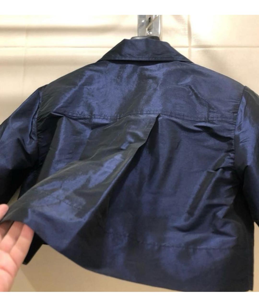 GANNI Синий полиэстеровый жакет/пиджак, фото 8