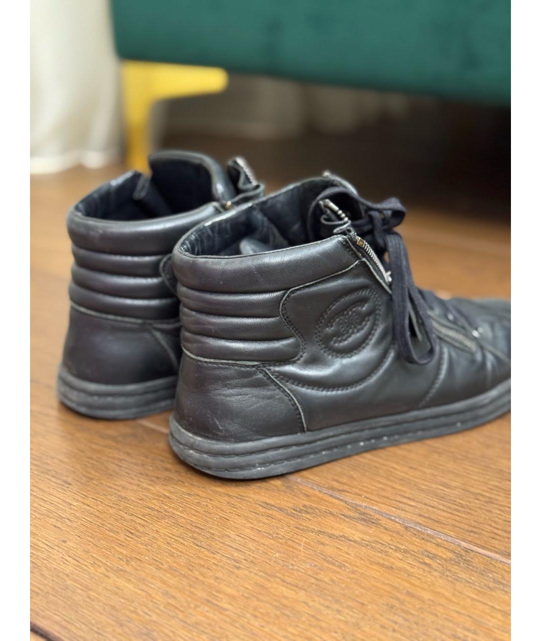 CHANEL Черные кожаные кеды, фото 4