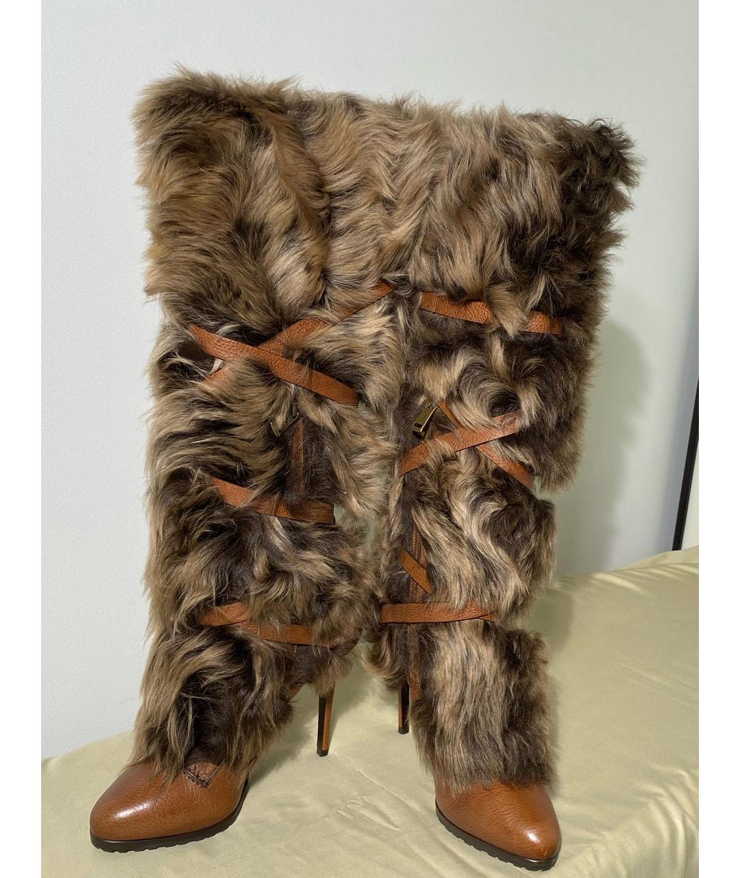 RALPH LAUREN Коричневые кожаные сапоги, фото 4