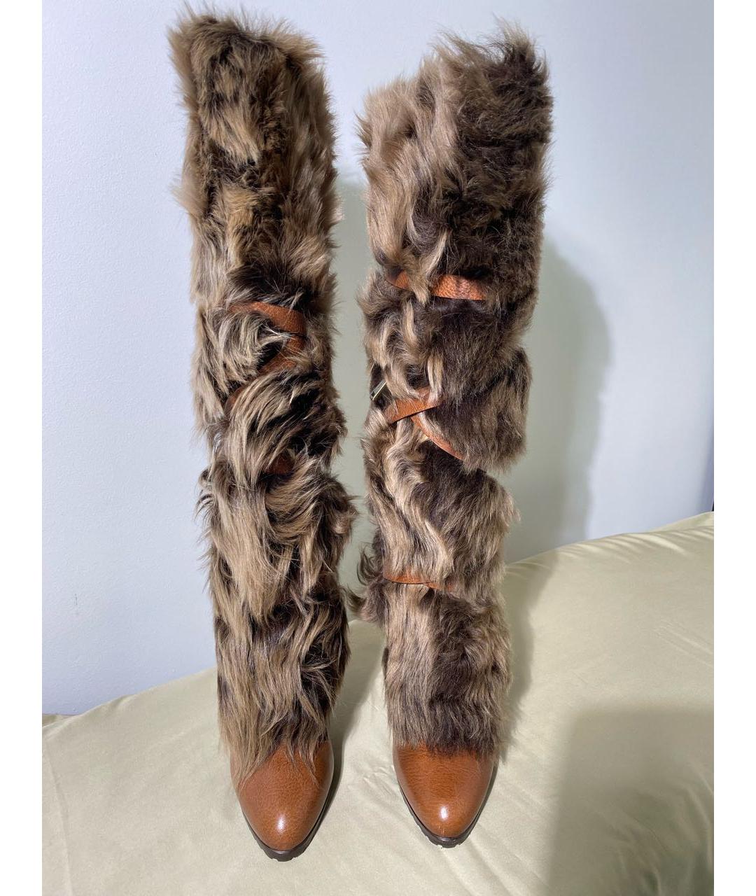 RALPH LAUREN Коричневые кожаные сапоги, фото 2