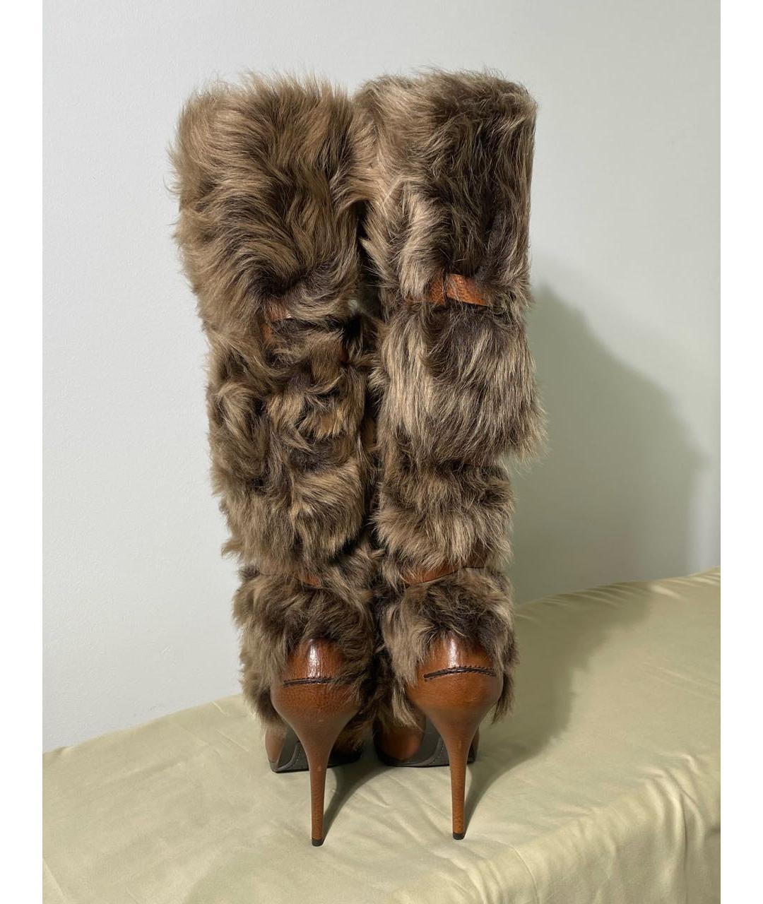 RALPH LAUREN Коричневые кожаные сапоги, фото 3