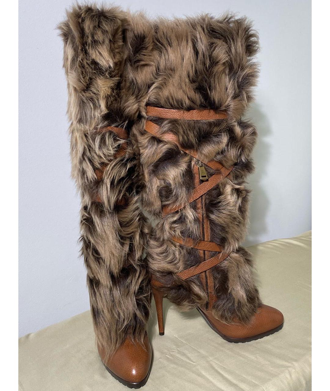 RALPH LAUREN Коричневые кожаные сапоги, фото 9