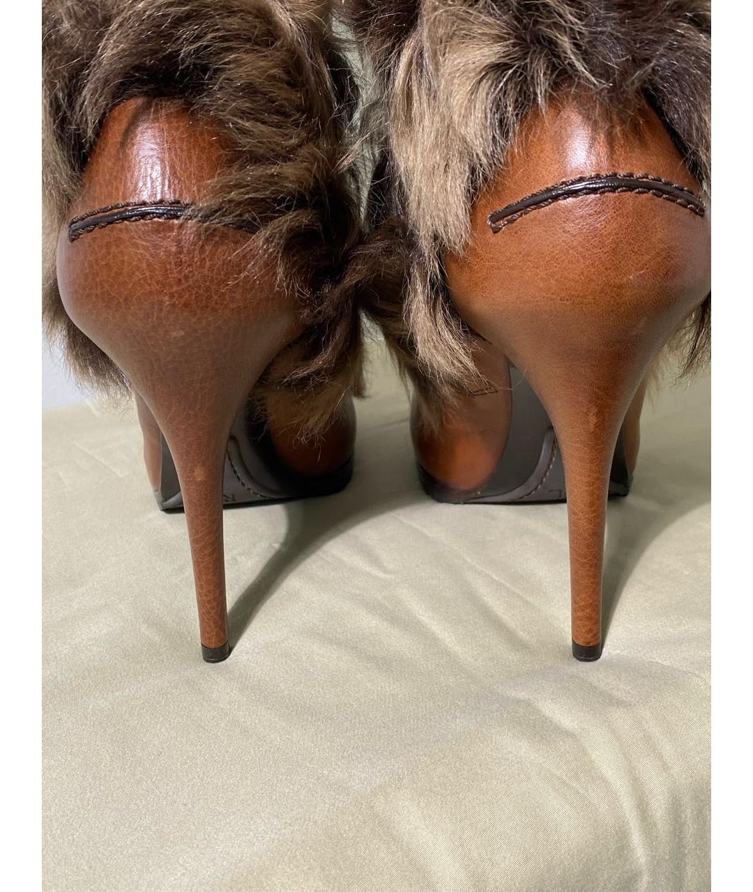 RALPH LAUREN Коричневые кожаные сапоги, фото 6