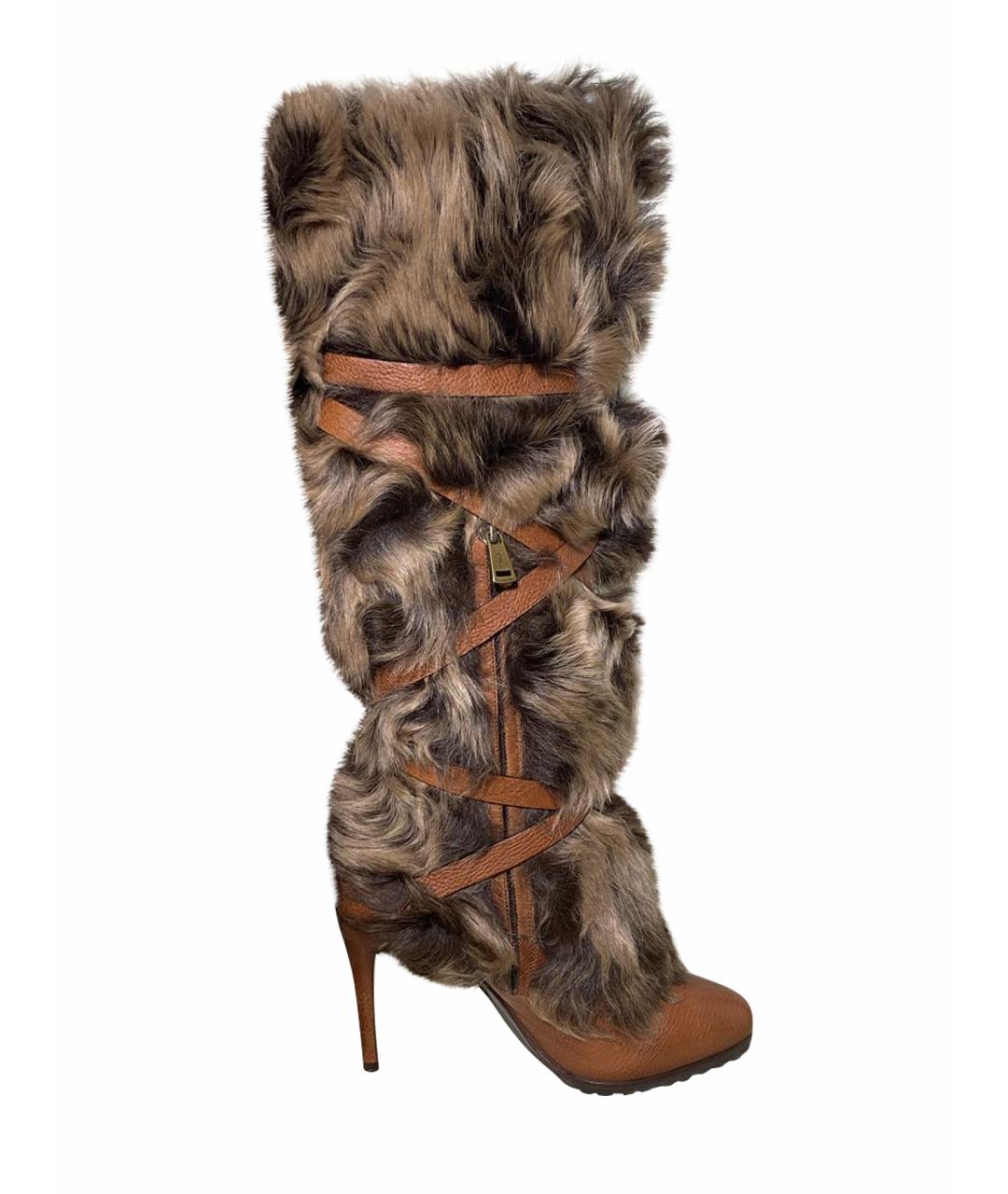 RALPH LAUREN Коричневые кожаные сапоги, фото 1