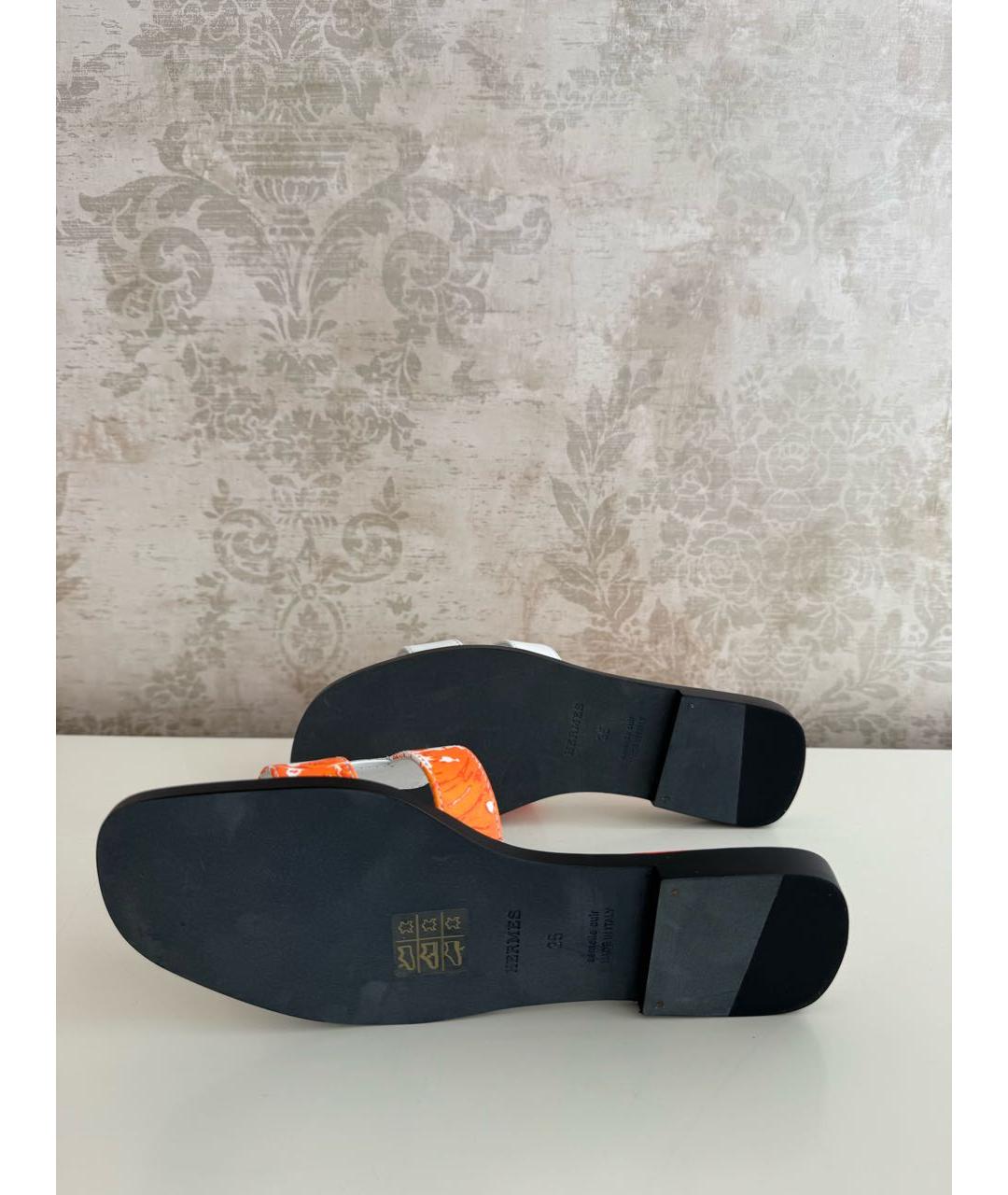 HERMES Кожаные босоножки, фото 4