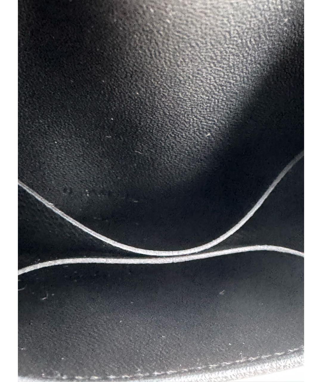 HERMES Черный кожаный кошелек, фото 7