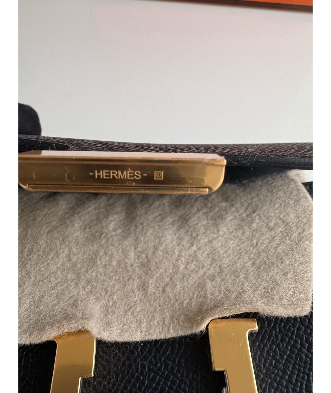 HERMES Черный кожаный кошелек, фото 6