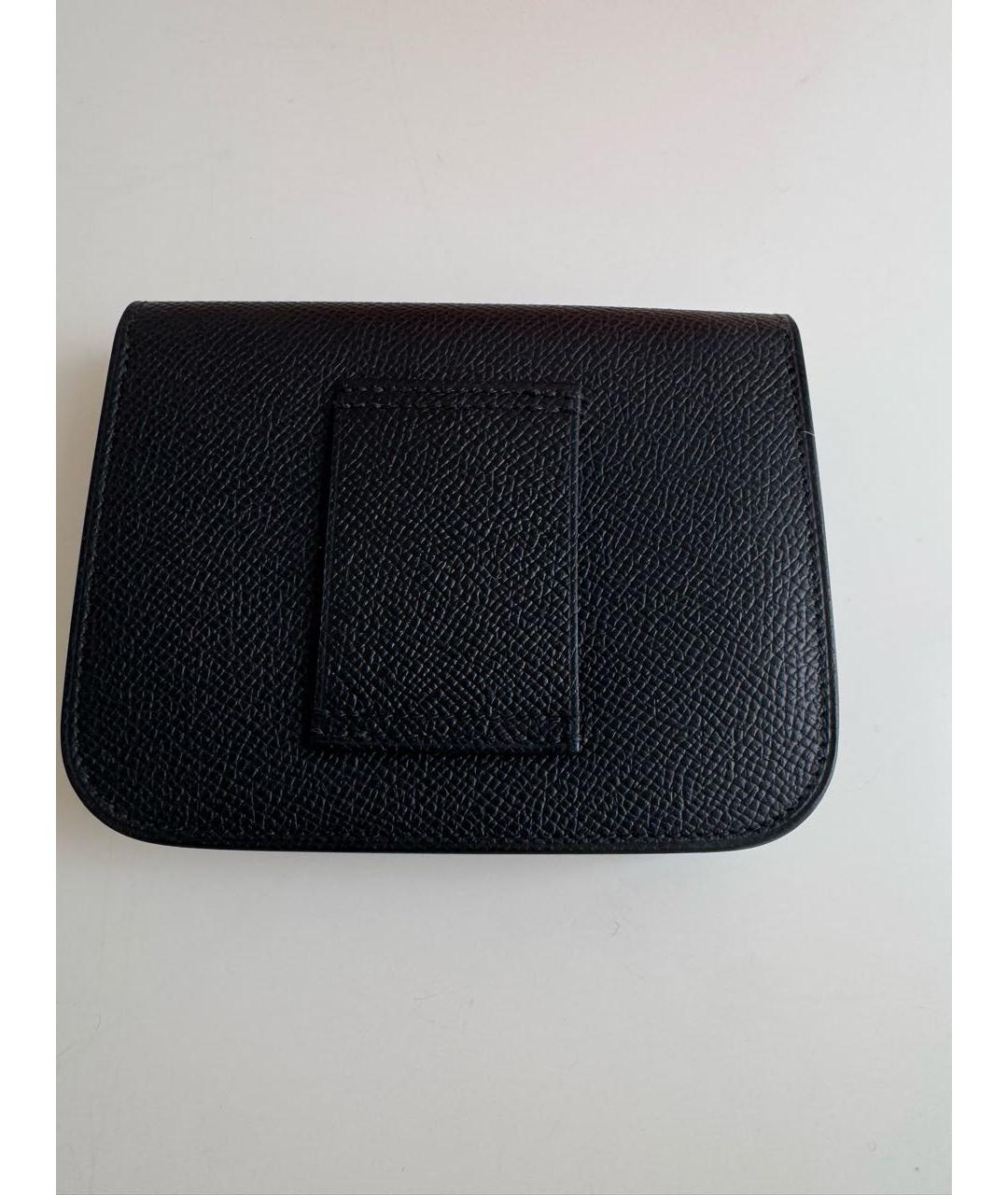 HERMES Черный кожаный кошелек, фото 3