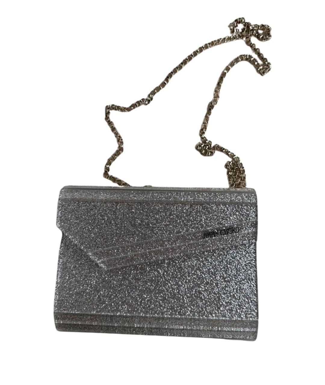 JIMMY CHOO Серебряная кожаная сумка через плечо, фото 1