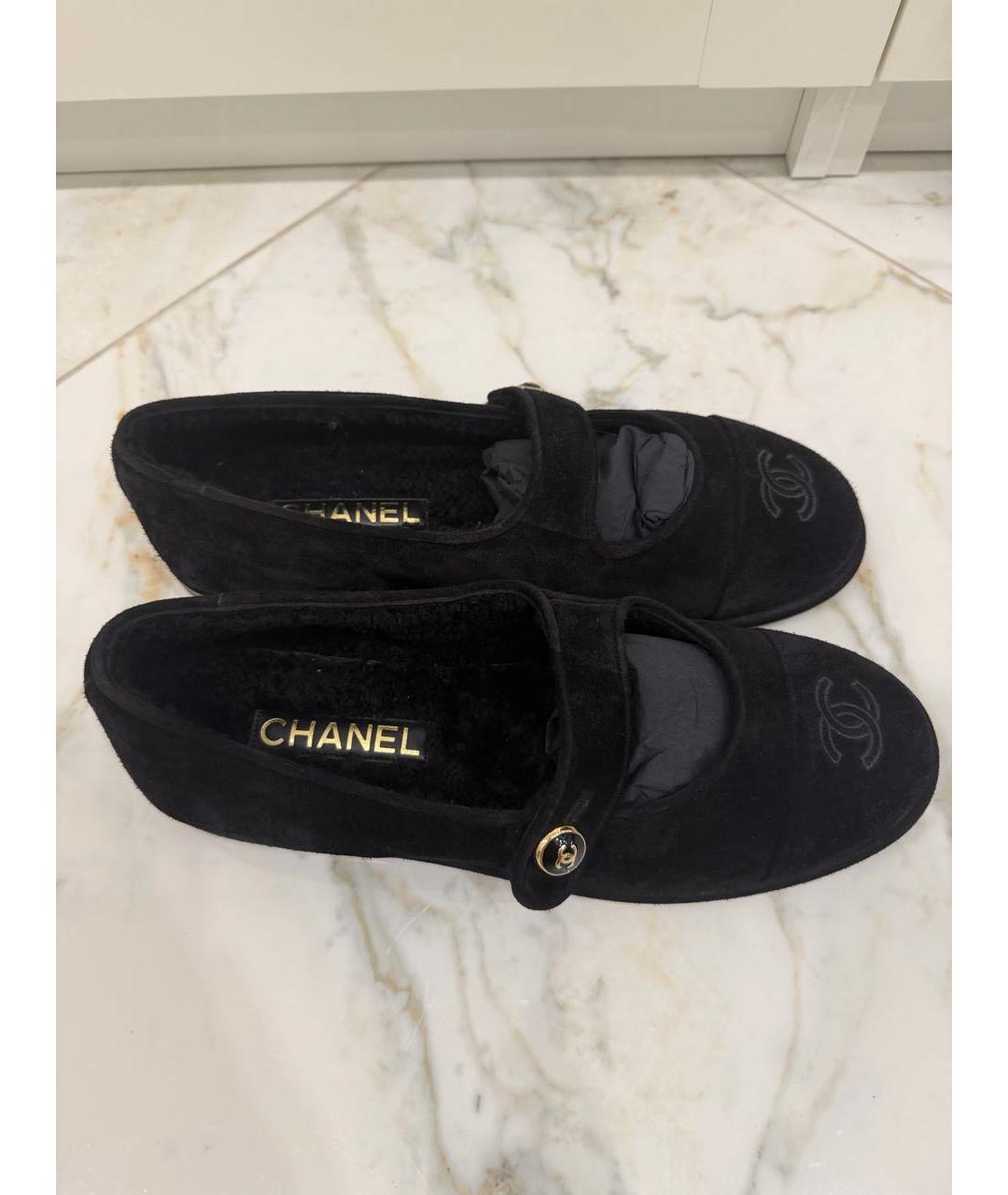 CHANEL Черные замшевые лоферы, фото 5