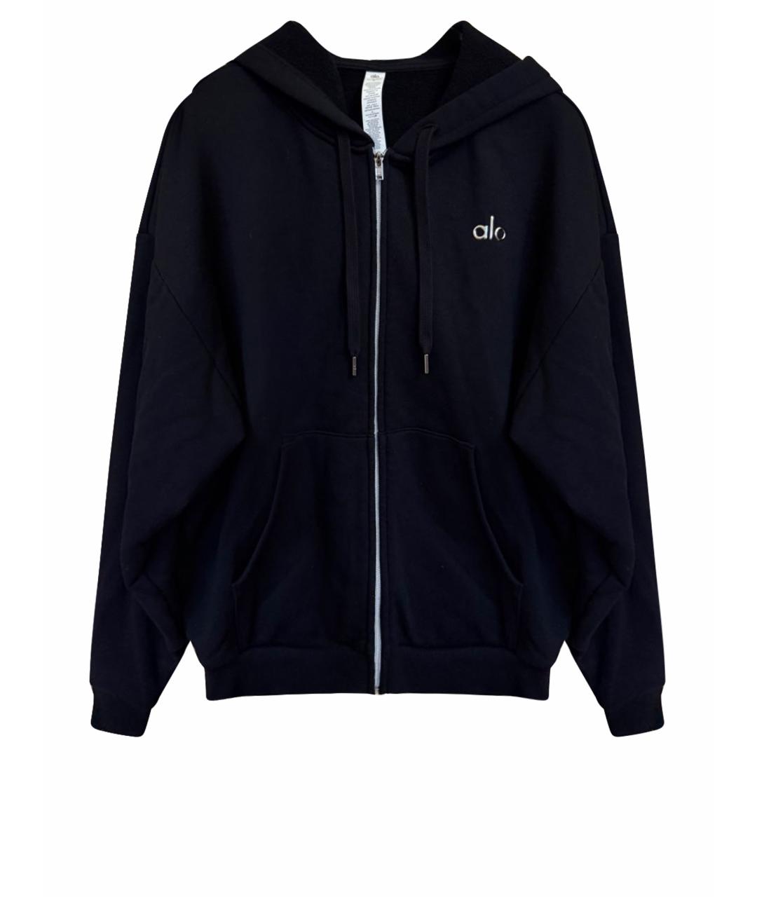 ALO YOGA Черный хлопковый костюм с брюками, фото 1