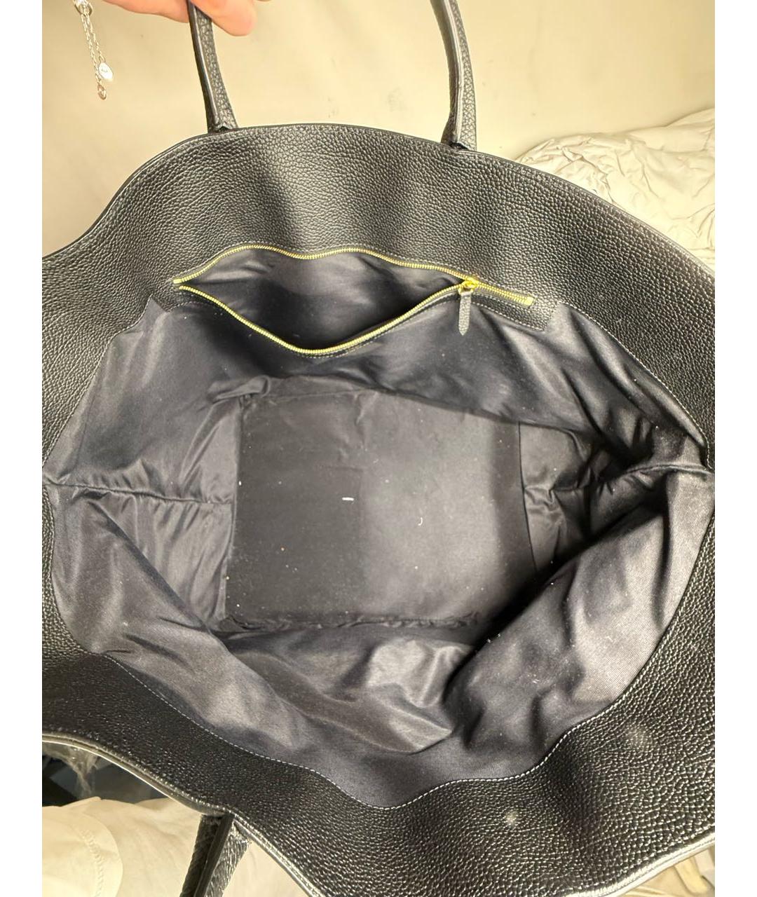 KHAITE Черная кожаная сумка тоут, фото 5