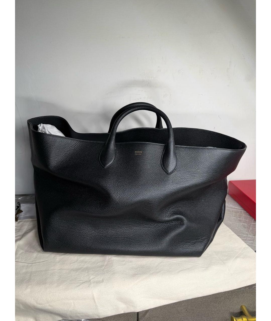 KHAITE Черная кожаная сумка тоут, фото 7