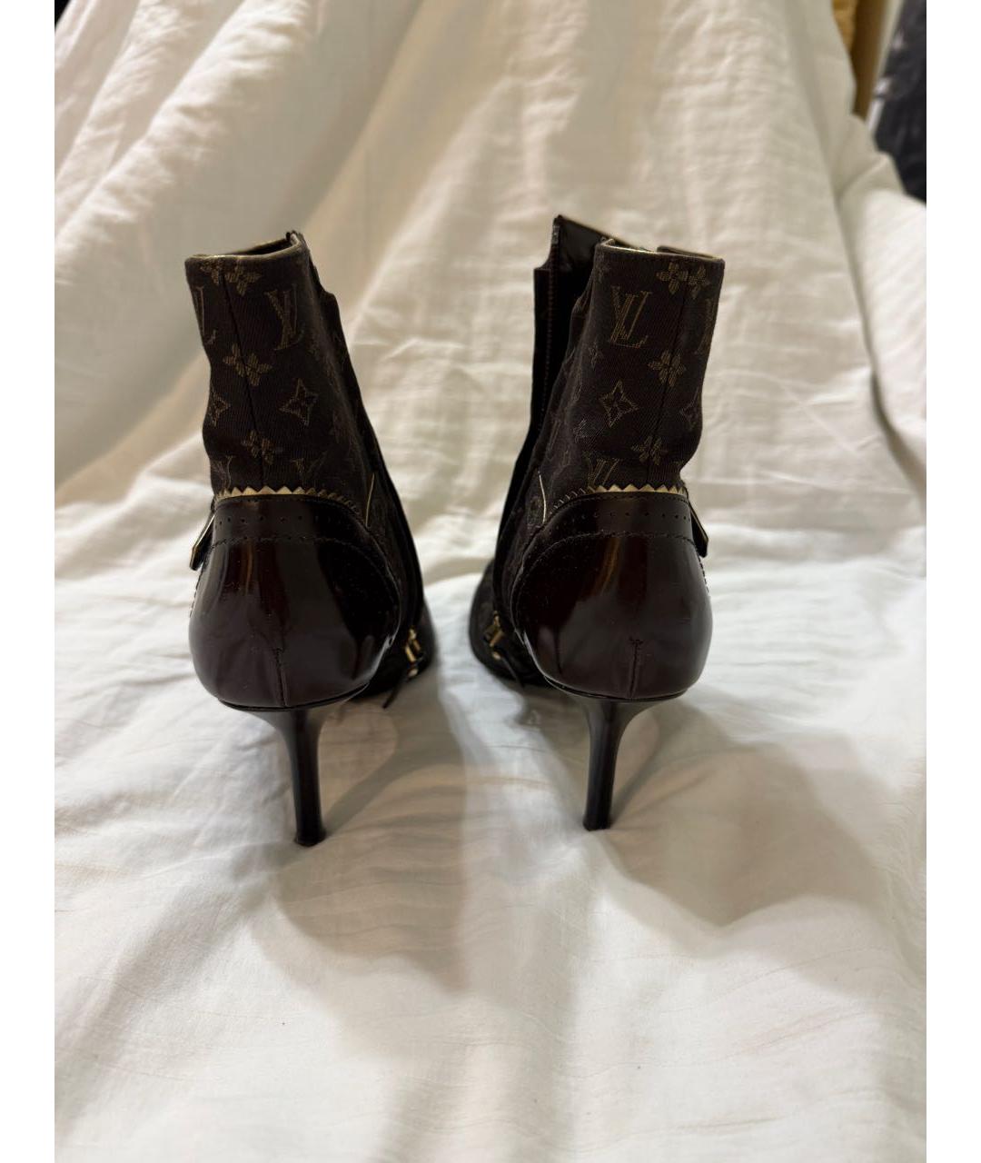 LOUIS VUITTON Коричневые кожаные ботильоны, фото 4
