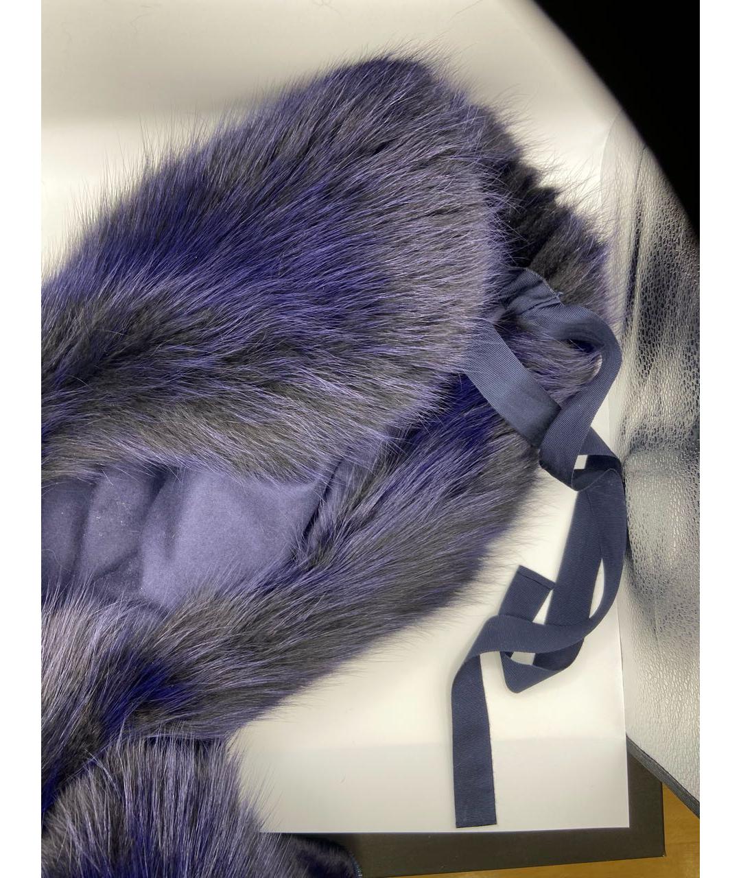 FERRAGAMO Темно-синяя меховая шуба, фото 4