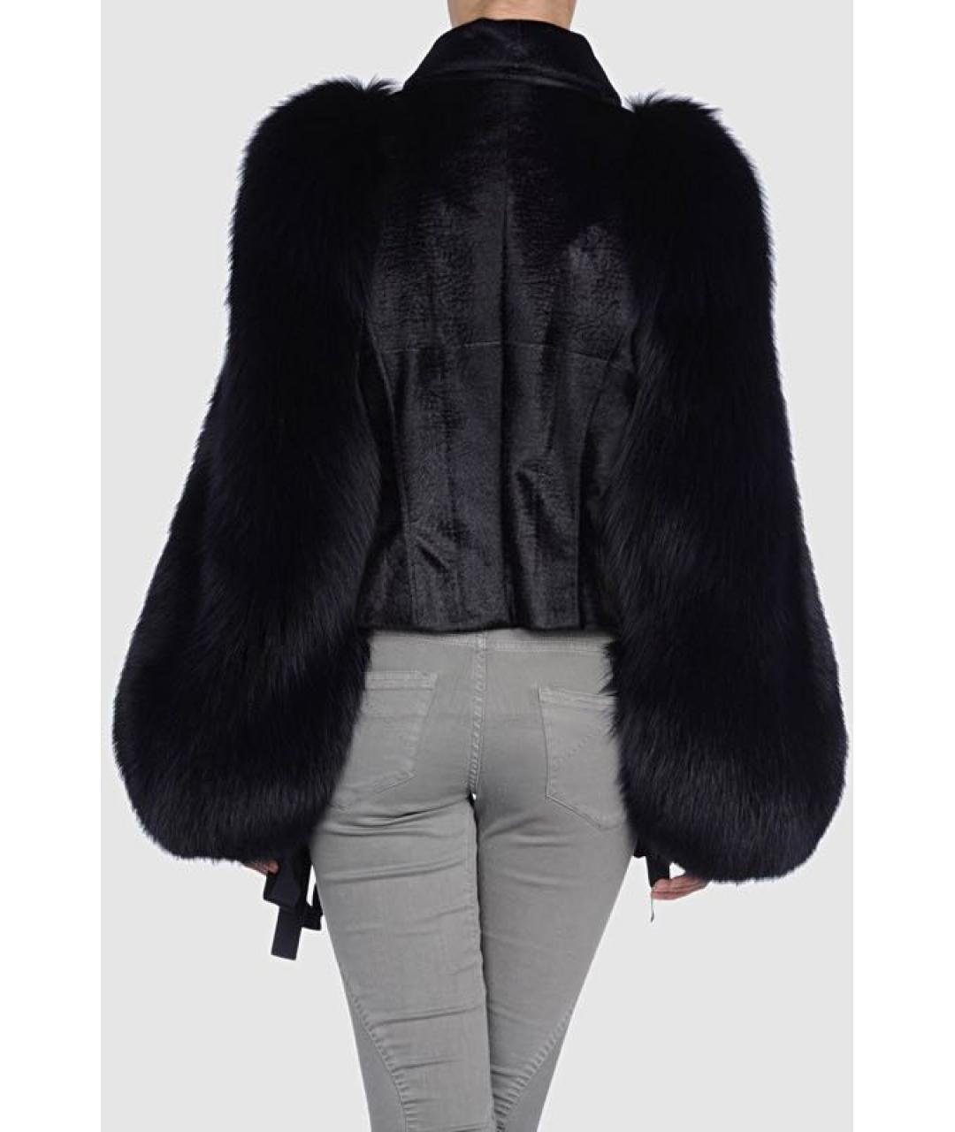 FERRAGAMO Темно-синяя меховая шуба, фото 6