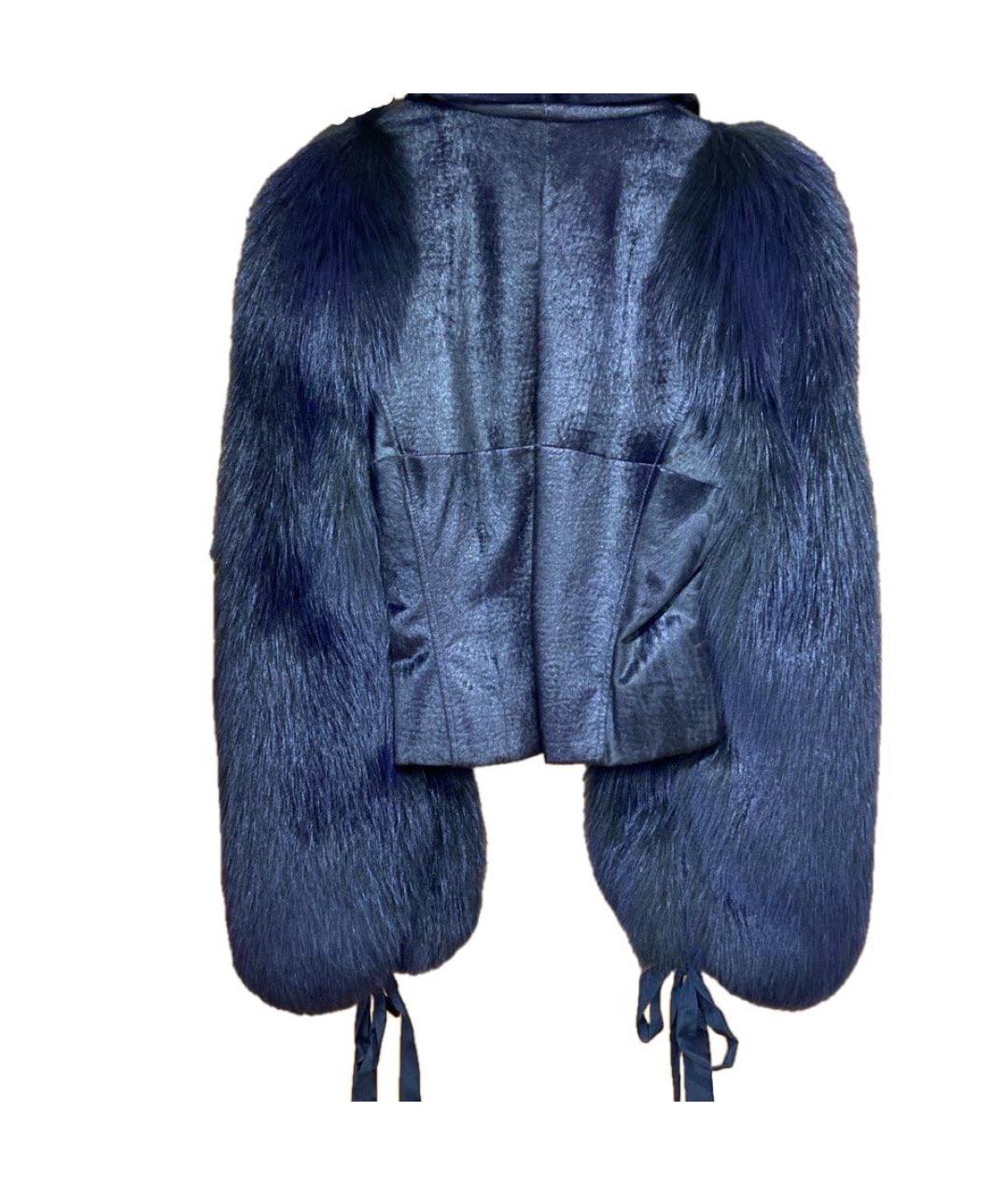 FERRAGAMO Темно-синяя меховая шуба, фото 7