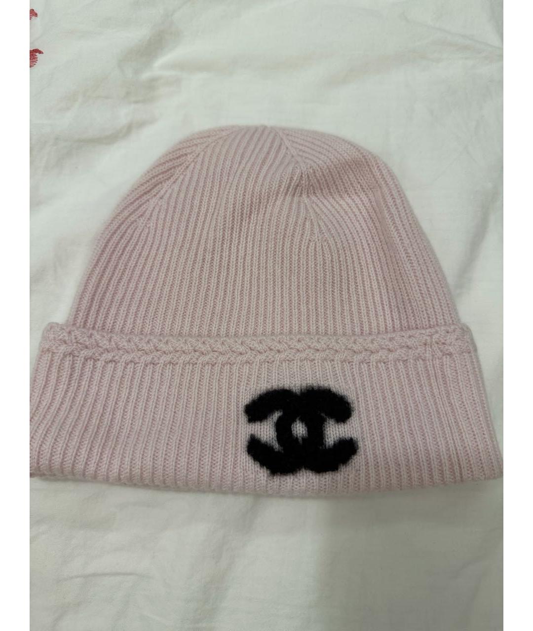 CHANEL Розовая кашемировая шапка, фото 4