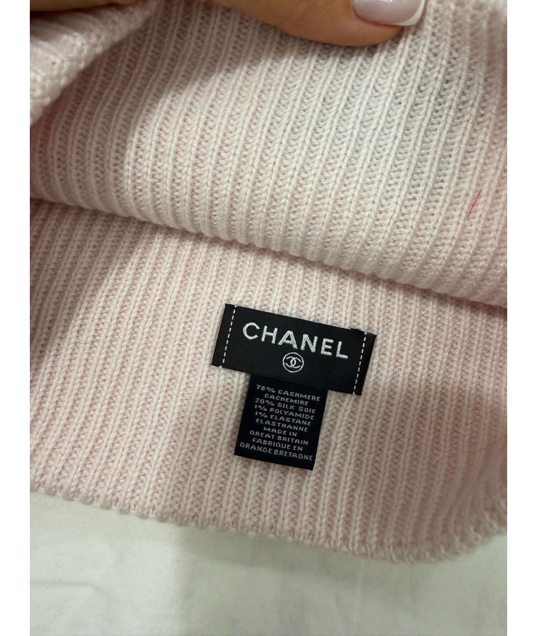 CHANEL Розовая кашемировая шапка, фото 3