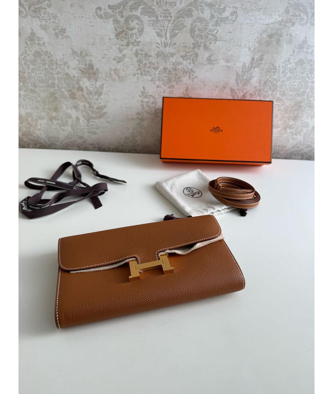 HERMES Коричневая кожаная сумка через плечо, фото 8