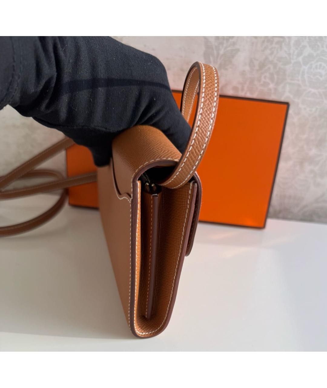 HERMES Коричневая кожаная сумка через плечо, фото 7