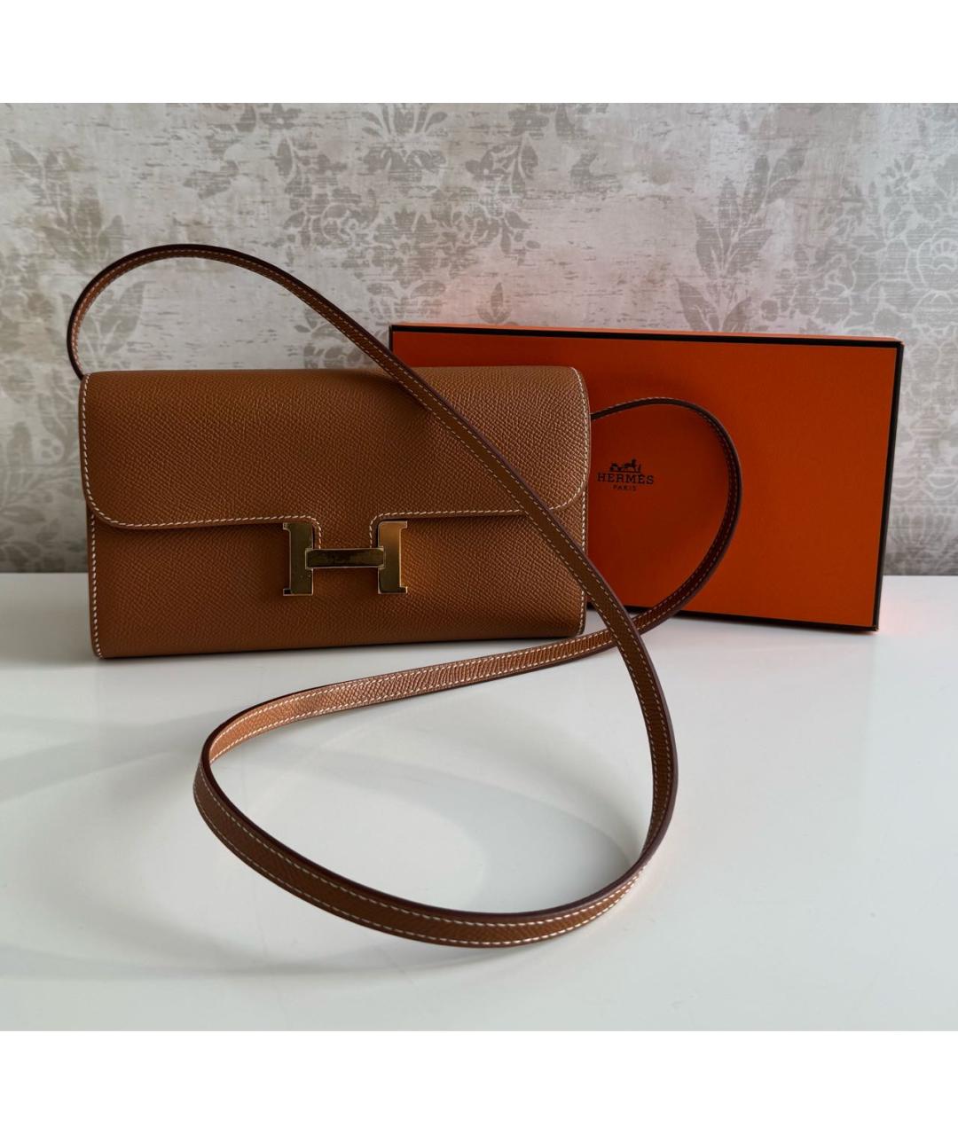 HERMES Коричневая кожаная сумка через плечо, фото 2