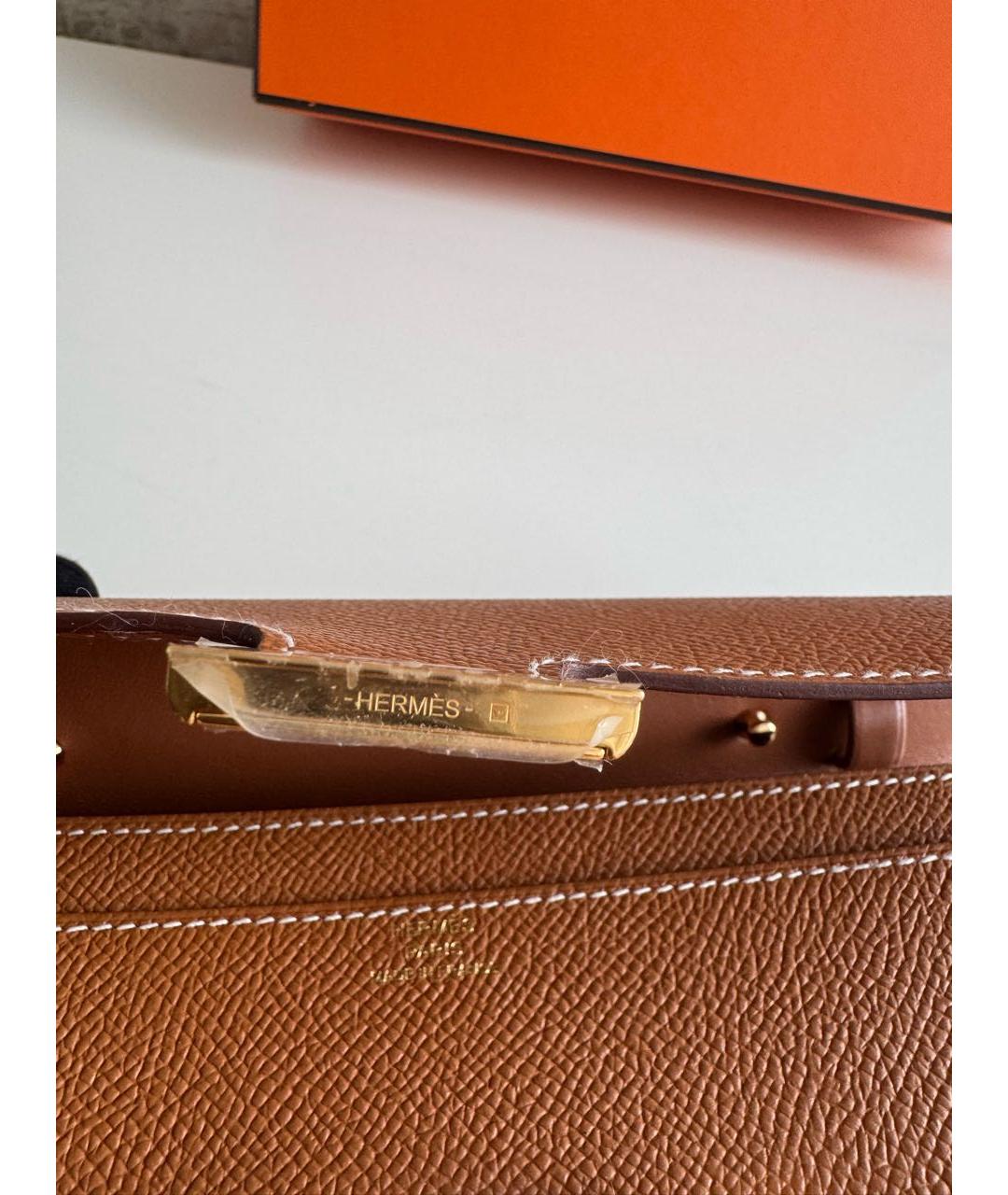 HERMES Коричневая кожаная сумка через плечо, фото 6