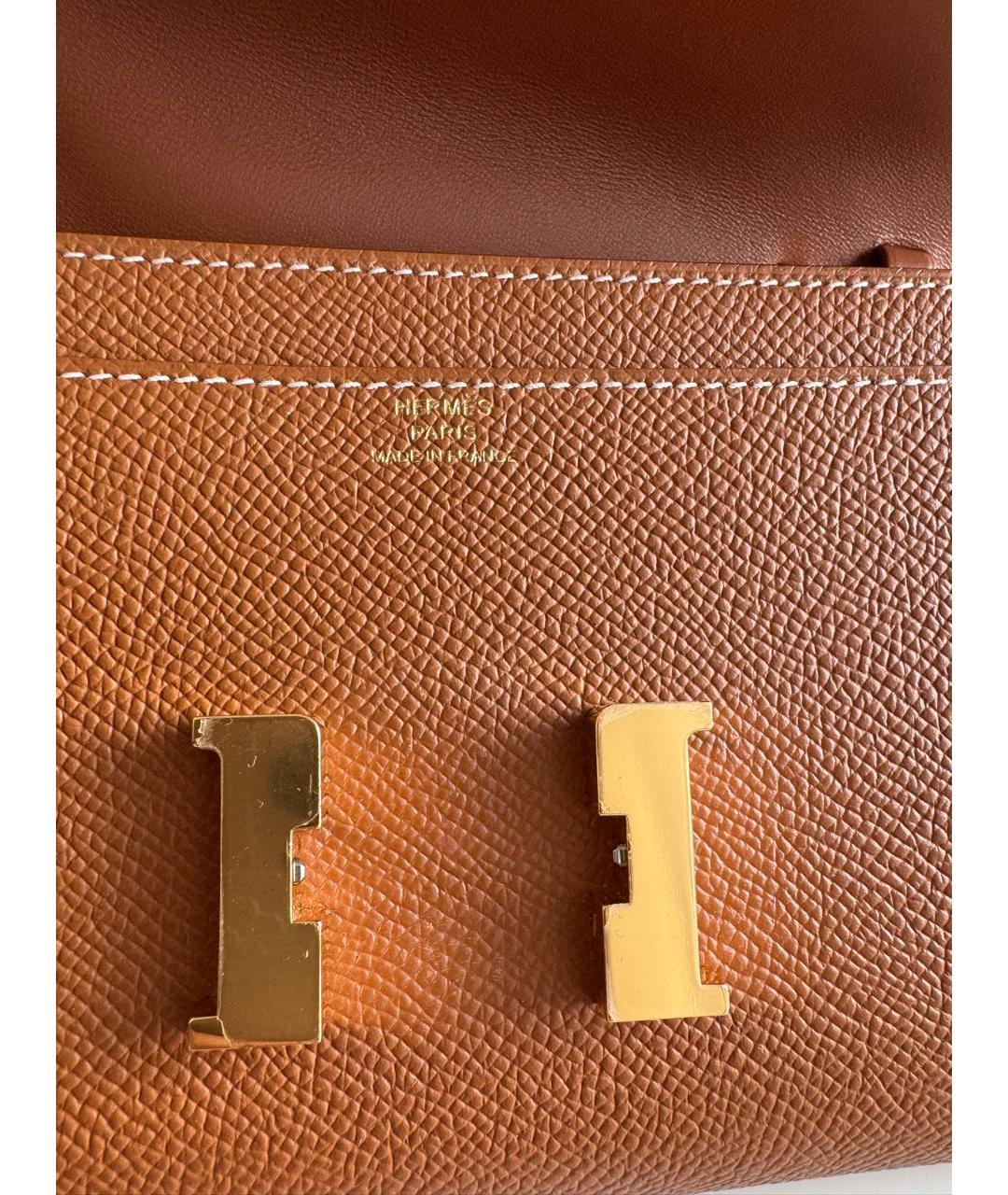 HERMES Коричневая кожаная сумка через плечо, фото 5