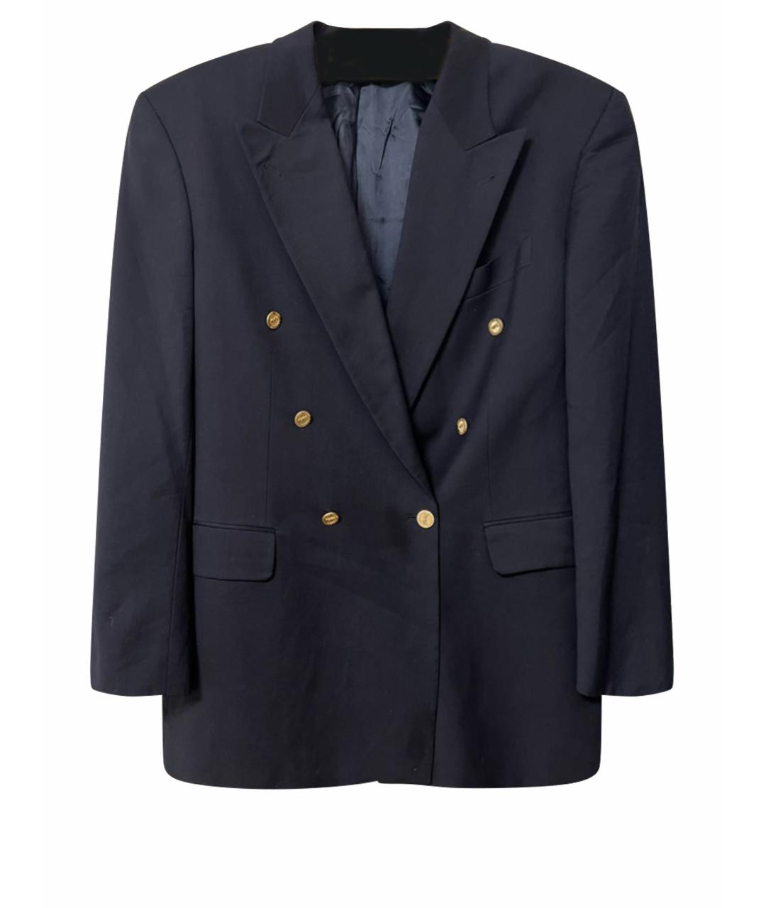 SAINT LAURENT Темно-синий вискозный пиджак, фото 1