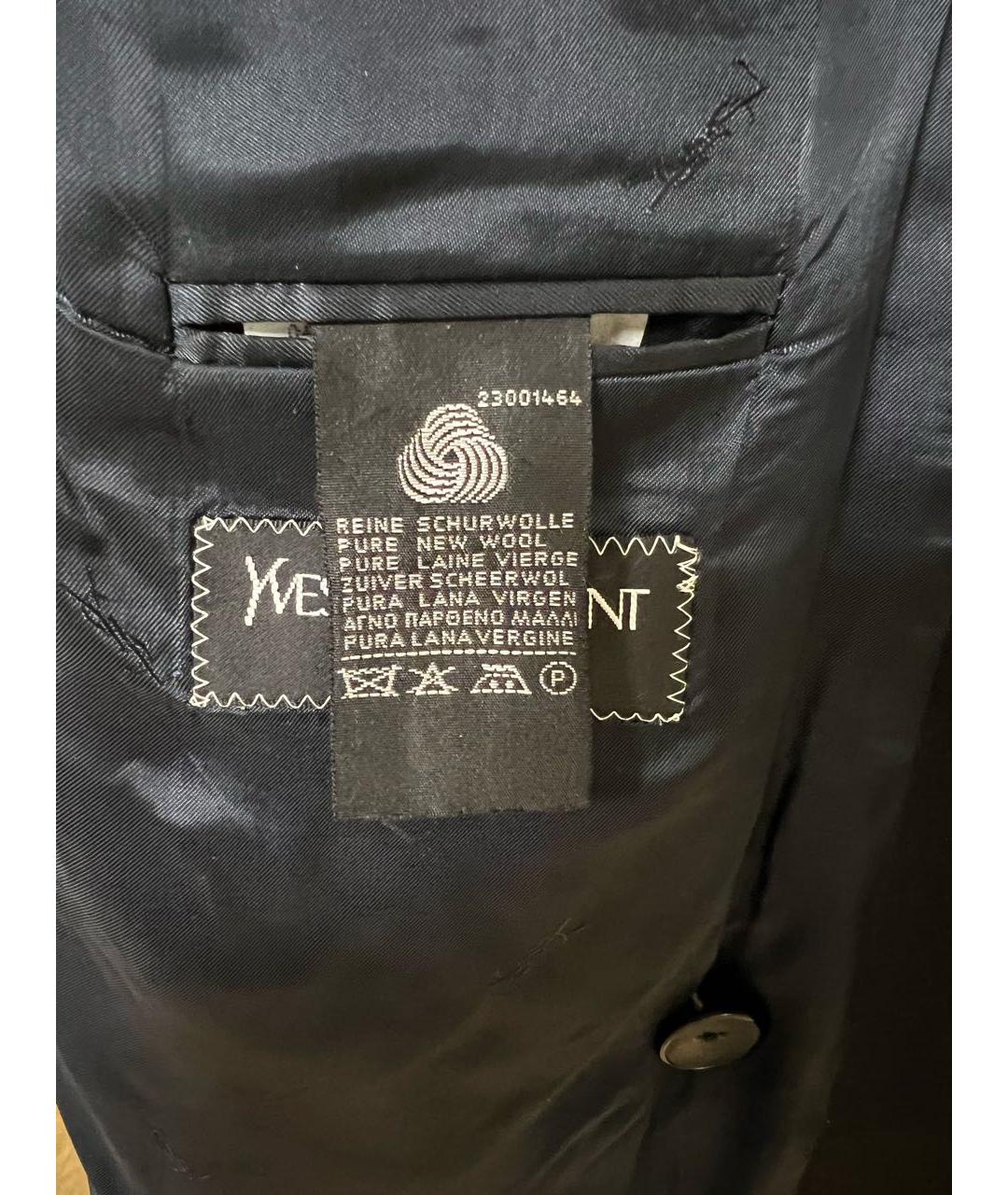 SAINT LAURENT Темно-синий вискозный пиджак, фото 6